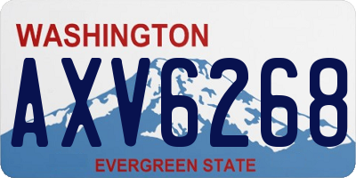 WA license plate AXV6268