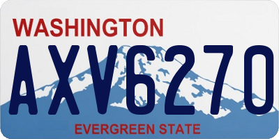 WA license plate AXV6270