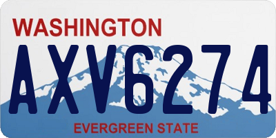 WA license plate AXV6274