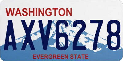 WA license plate AXV6278