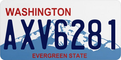 WA license plate AXV6281