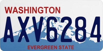 WA license plate AXV6284