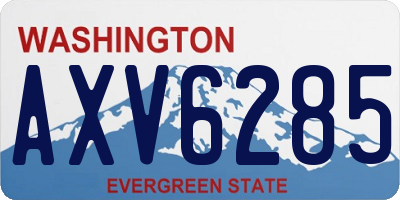 WA license plate AXV6285