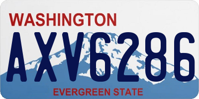 WA license plate AXV6286