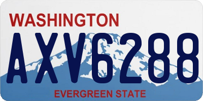 WA license plate AXV6288