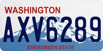 WA license plate AXV6289