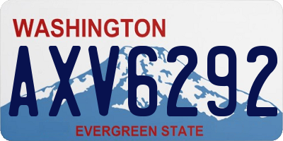 WA license plate AXV6292