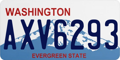 WA license plate AXV6293