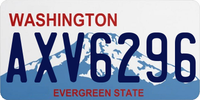 WA license plate AXV6296