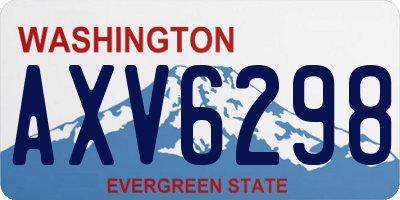 WA license plate AXV6298