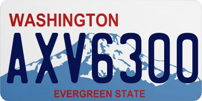 WA license plate AXV6300