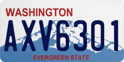 WA license plate AXV6301