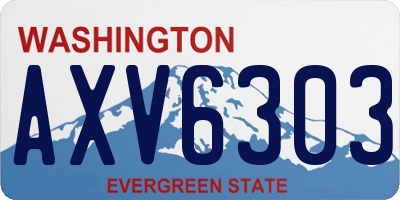 WA license plate AXV6303
