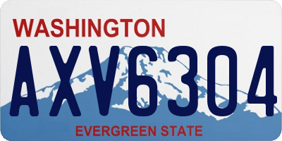 WA license plate AXV6304