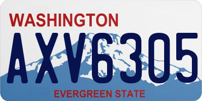 WA license plate AXV6305