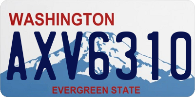 WA license plate AXV6310