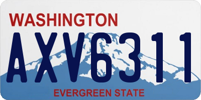 WA license plate AXV6311