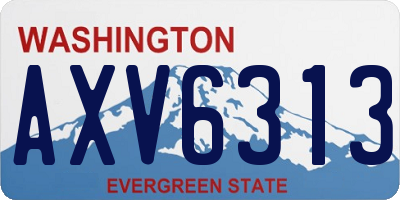 WA license plate AXV6313