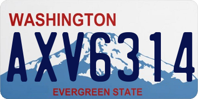 WA license plate AXV6314