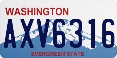 WA license plate AXV6316