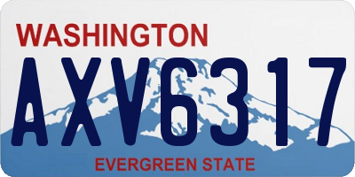 WA license plate AXV6317