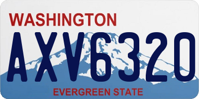 WA license plate AXV6320