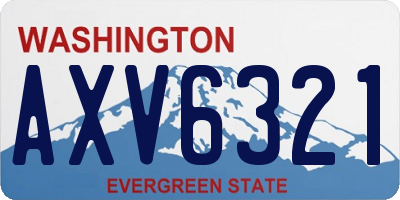 WA license plate AXV6321
