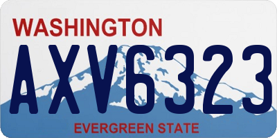WA license plate AXV6323