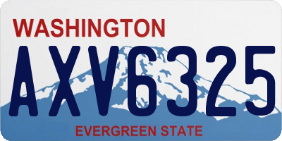 WA license plate AXV6325