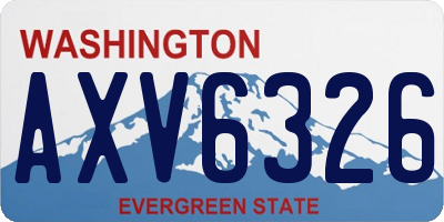 WA license plate AXV6326