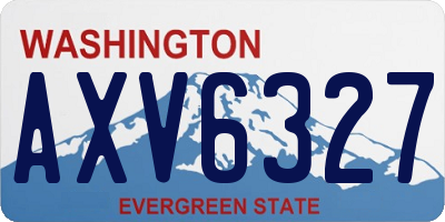 WA license plate AXV6327