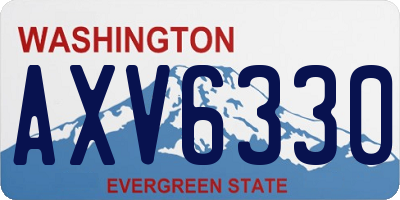 WA license plate AXV6330