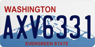 WA license plate AXV6331