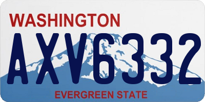 WA license plate AXV6332