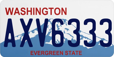 WA license plate AXV6333