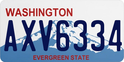 WA license plate AXV6334