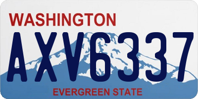 WA license plate AXV6337