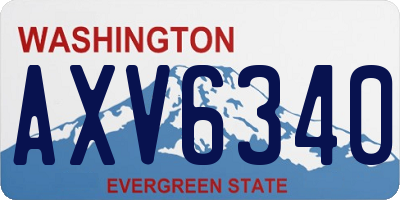 WA license plate AXV6340