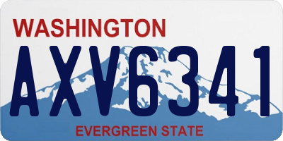 WA license plate AXV6341