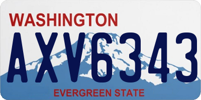 WA license plate AXV6343