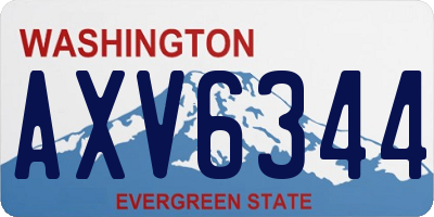 WA license plate AXV6344