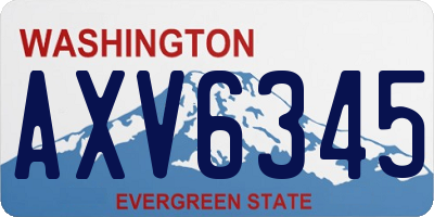 WA license plate AXV6345