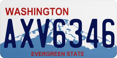 WA license plate AXV6346