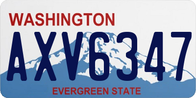 WA license plate AXV6347
