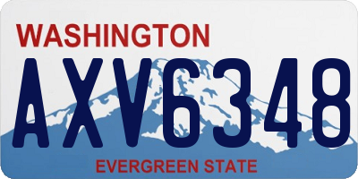 WA license plate AXV6348