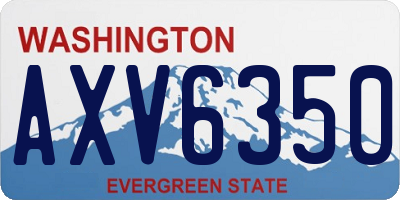 WA license plate AXV6350
