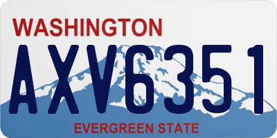 WA license plate AXV6351