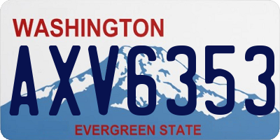 WA license plate AXV6353
