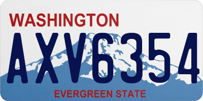 WA license plate AXV6354