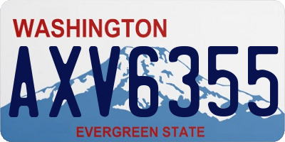WA license plate AXV6355